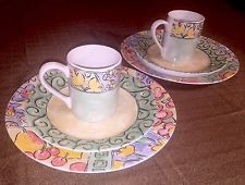 225x170 Set 2 Corelle Impressions Luncheon Plates Watercolors Pattern 8.5