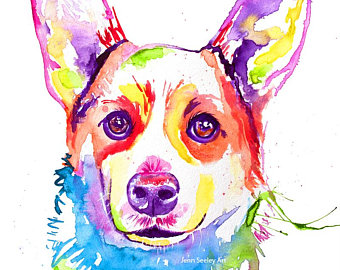 340x270 Watercolor Corgi Etsy