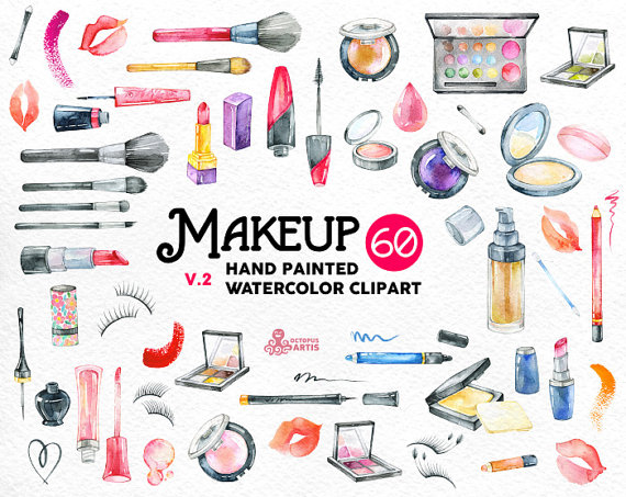 570x453 Makeup Clipart Watercolor
