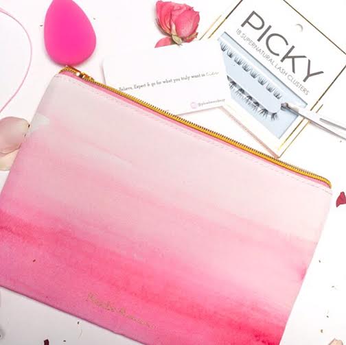 504x503 Soft Watercolor Makeup Bag { Pink }