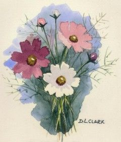 240x281 How To Paint Cosmos Flowers In Watercolor Watercolor Painting