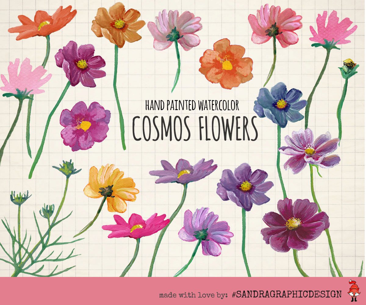 1200x1000 Clip Art Hand Painted Watercolor Flowers, 18