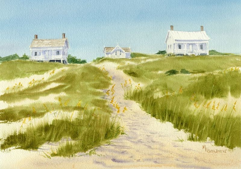 800x560 Captain Charlies Beach Cottage Print From Watercolor Painting