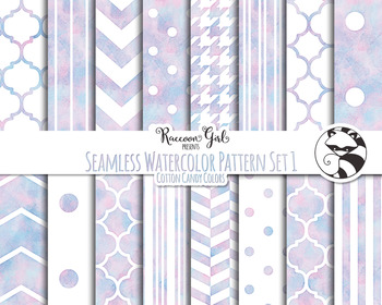 350x280 Seamless Watercolor Pattern Set