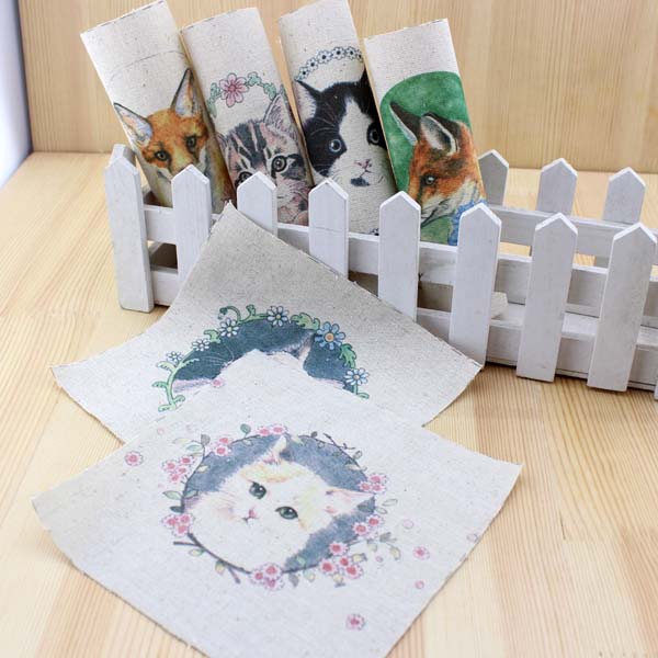 600x600 Patchwork Watercolor Cat Dog Digital Printing Hand Dyed Paintings