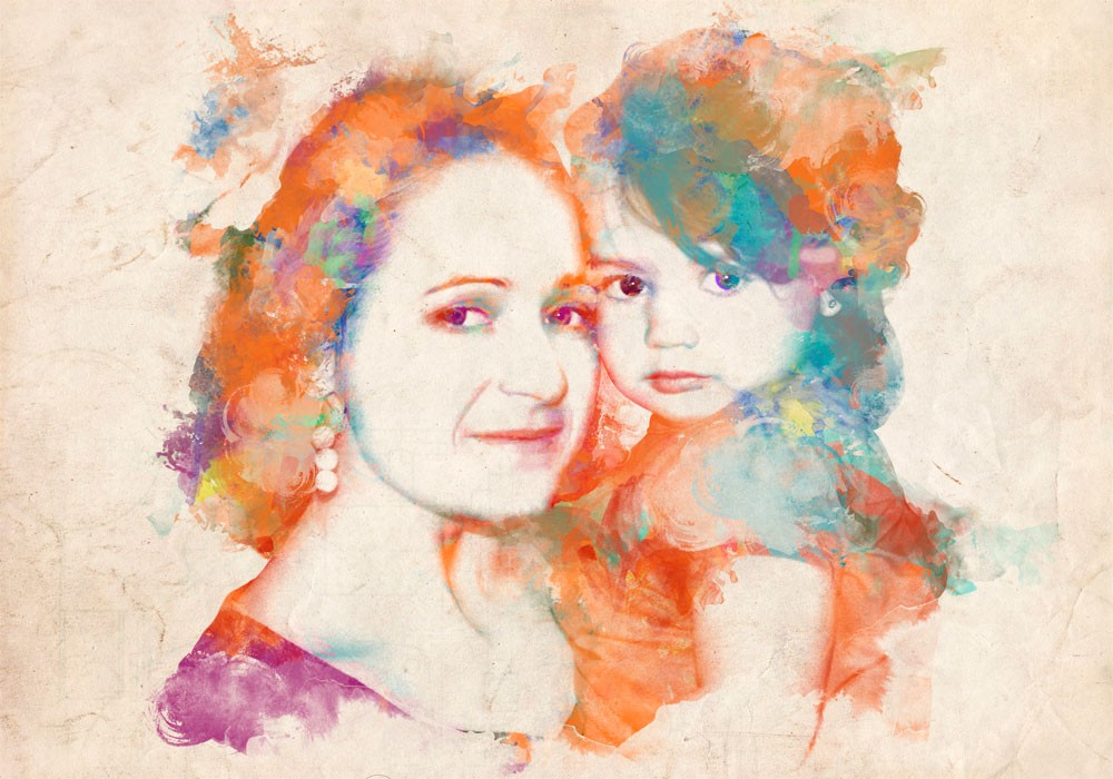 1000x700 Couples Watercolor Portrait. Original Wedding Gifts Indiecolors