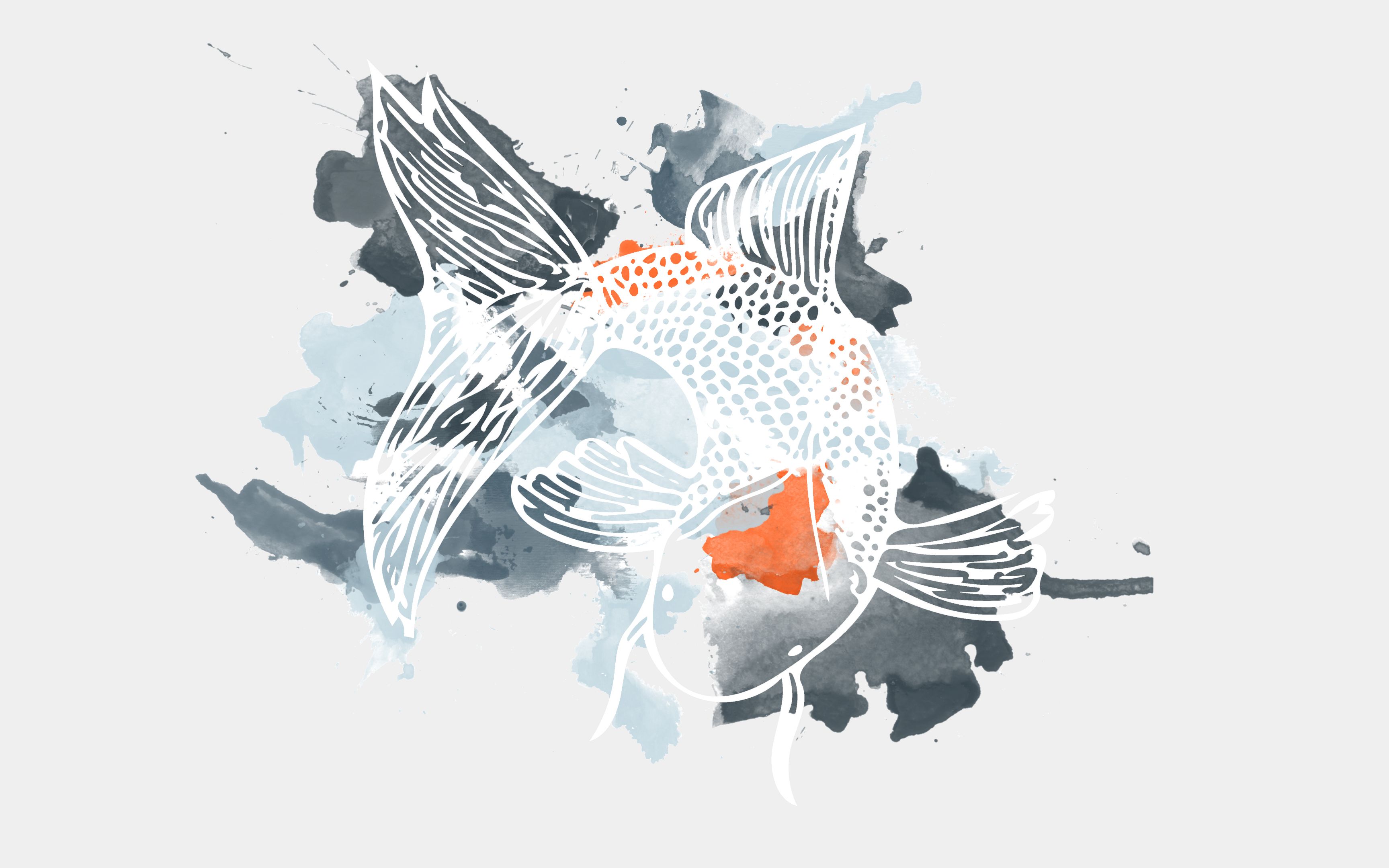 3456x2160 Koi Fish Watercolor Background I Made. Enjoy! Wallpapers