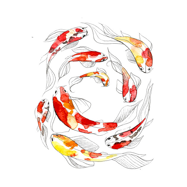 630x630 Watercolor Koi Fish