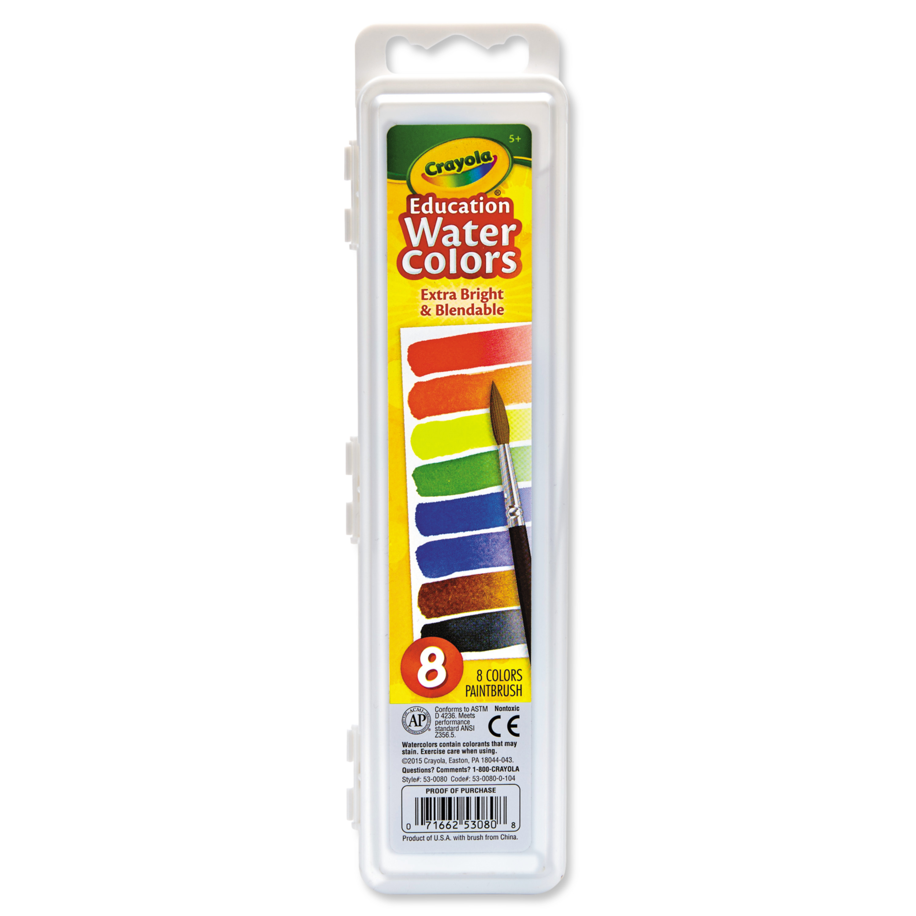 3000x3000 Crayola Watercolors, 8 Assorted Colors Cyo530080