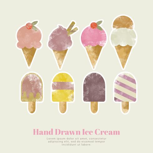 490x490 Vector Watercolor Ice Cream Set