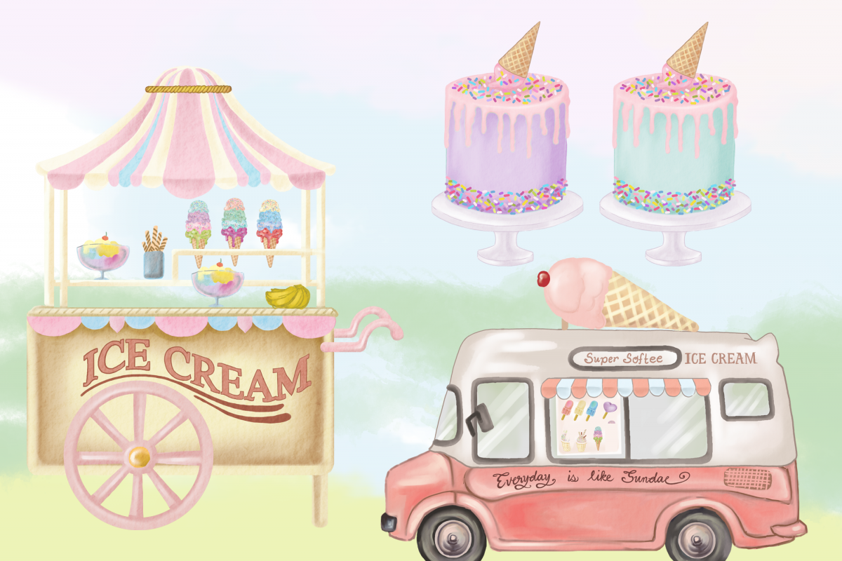 1200x800 Watercolor Ice Cream Digital