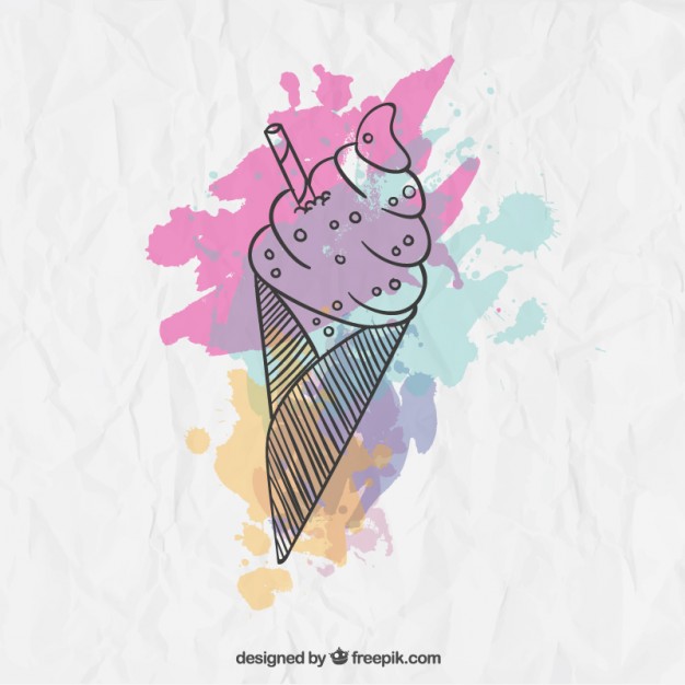 626x626 Watercolor Ice Cream Vector Free Download