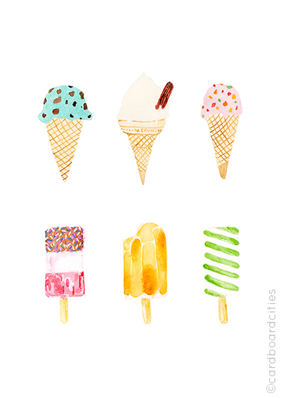 400x566 Cute Watercolor Ice Cream Clipart