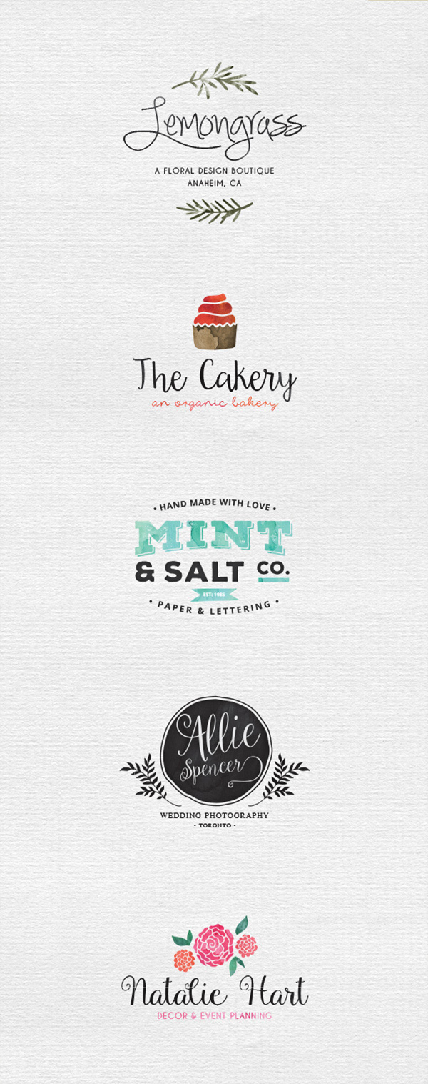 600x1517 5 Watercolor Logo Templates Graphicburger
