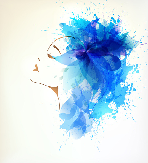 500x549 Watercolor Floral Woman Creative Design Free Vector In Adobe
