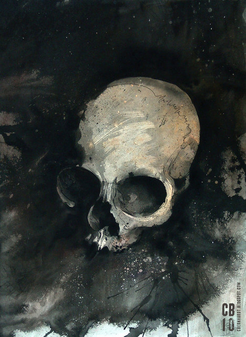500x684 Watercolor Skull By ~cbernhardt
