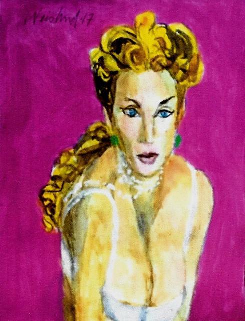 489x640 Harry Weisburd Artwork Portrait Curly Hair Amy Original