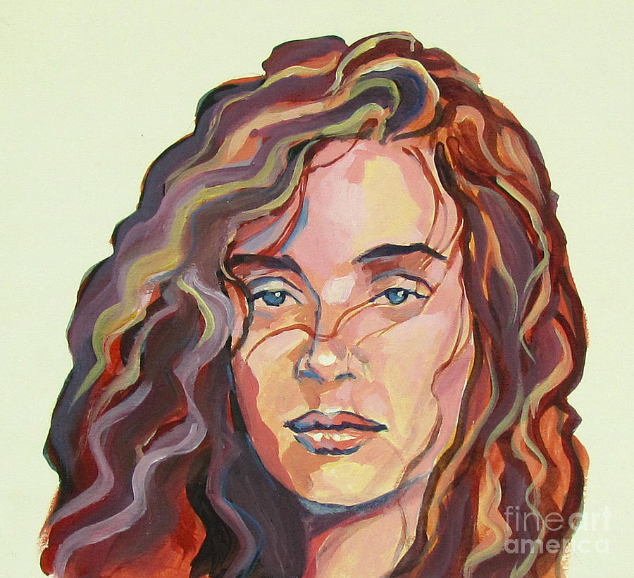 900x820 Wavy Hair Girl Painting By Eric Hansen