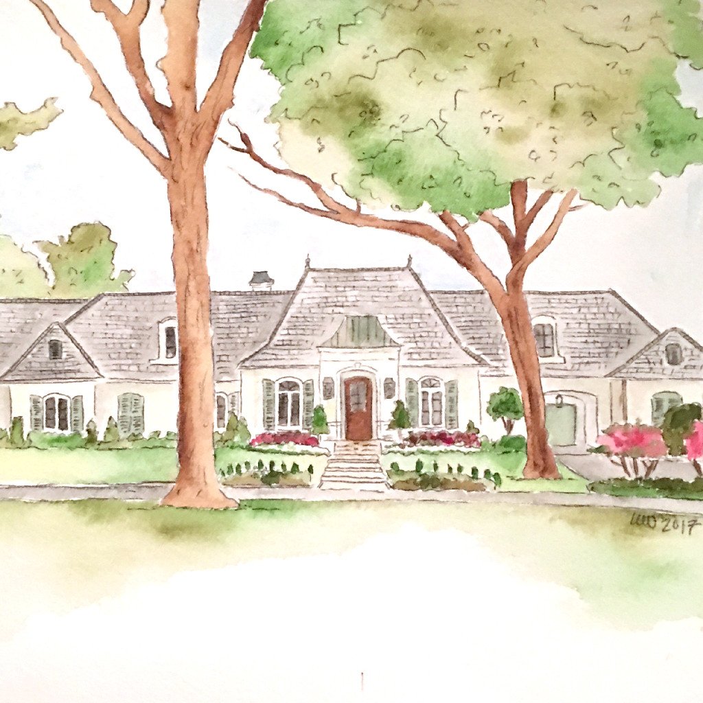 1024x1024 Custom Watercolor Home Portrait