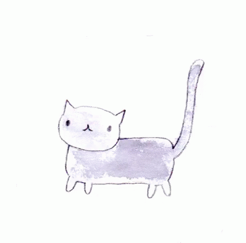 498x491 Cute Watercolor Kitty. Gif