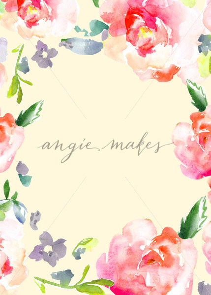 429x600 Cute Watercolor Flower Border Frame