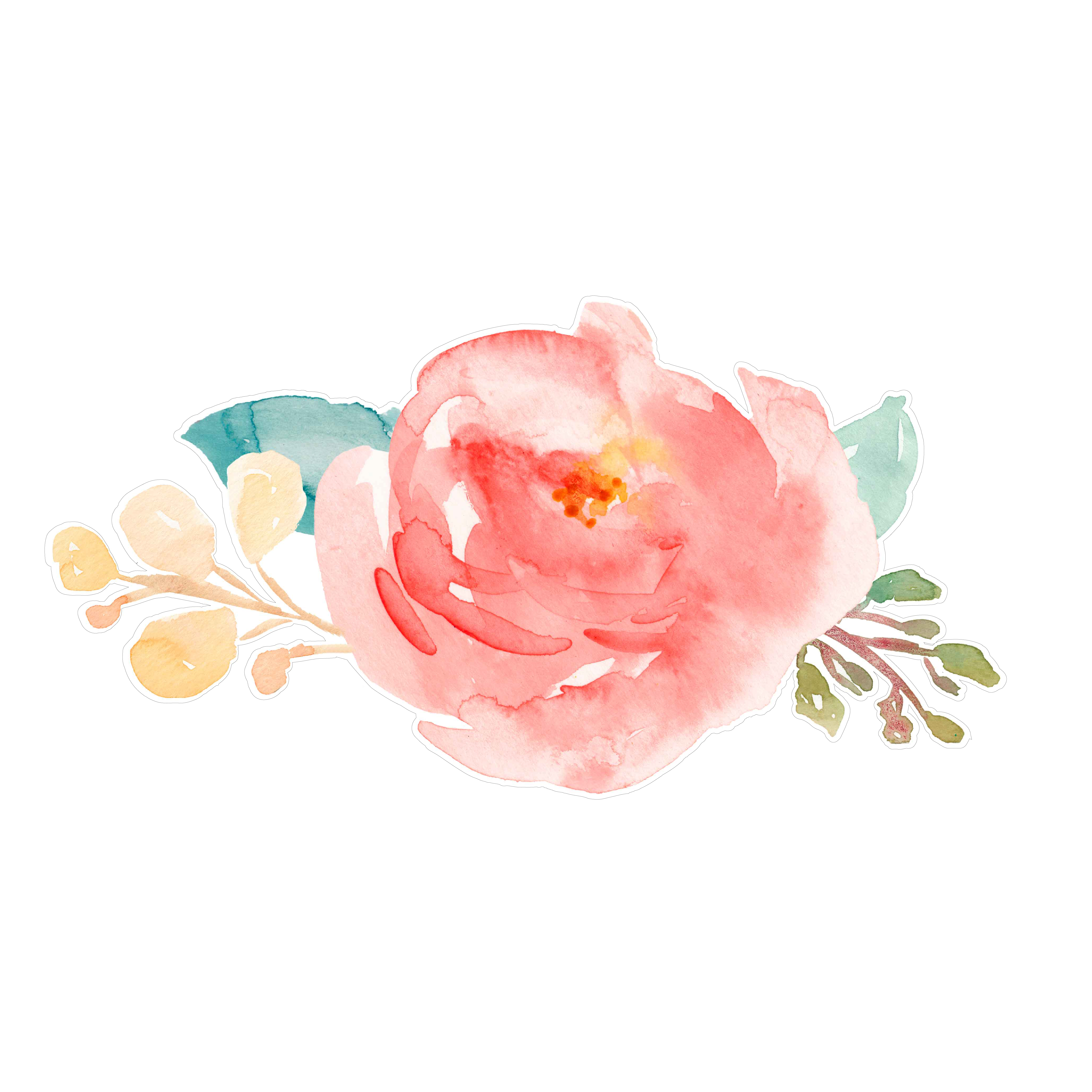 5100x5100 Cute Painted Flowers Svg Cut File With Cute Watercolor Flowers