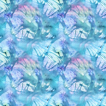 416x416 Watercolor Turquoise Cyan Abstract Seamless Pattern Texture