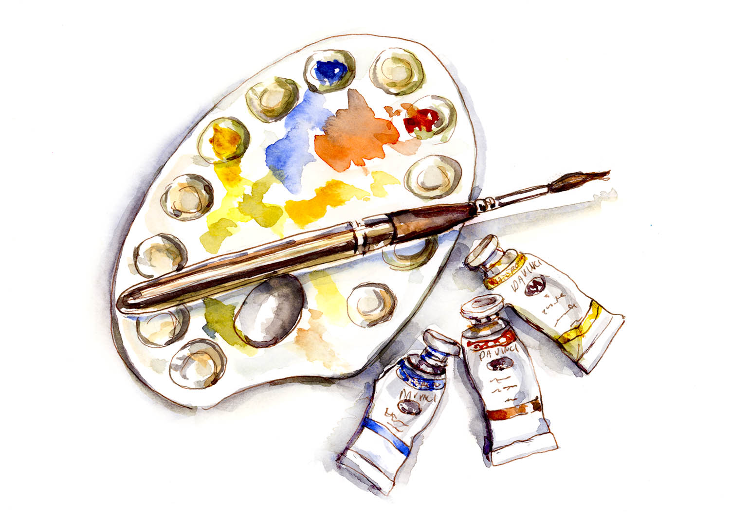 1500x1069 Doodlewash My Shiny New Da Vinci Watercolor Trio!