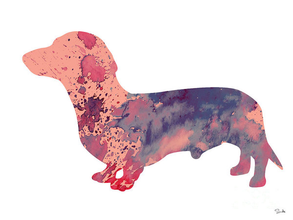 600x450 Dachshund 3 Art Print By Watercolor Girl