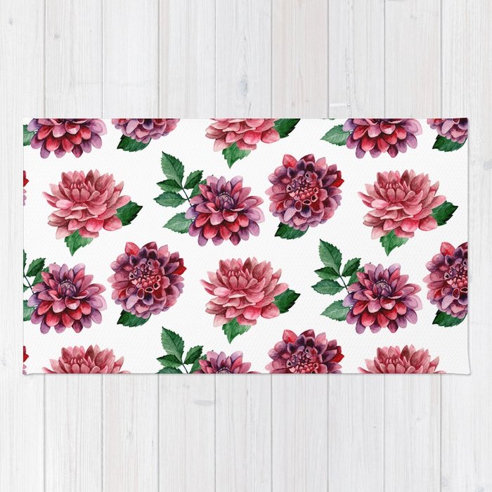 700x700 Dahlia Watercolor Flowers Red Floral Pattern Gift For Her