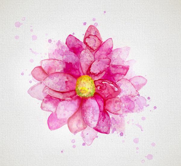 600x550 Watercolor Dahlia Flower [Ai]