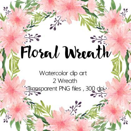 420x420 Watercolour Floral Wreath