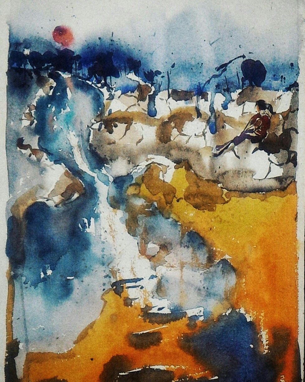 979x1224 94 Day Ninety Four, Watercolor Landscape,