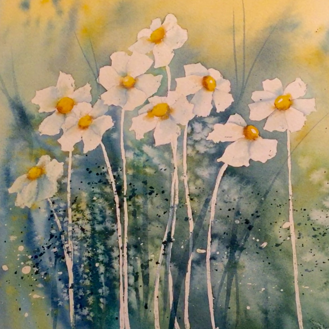 1128x1128 How To Paint A Daisy In Watercolor