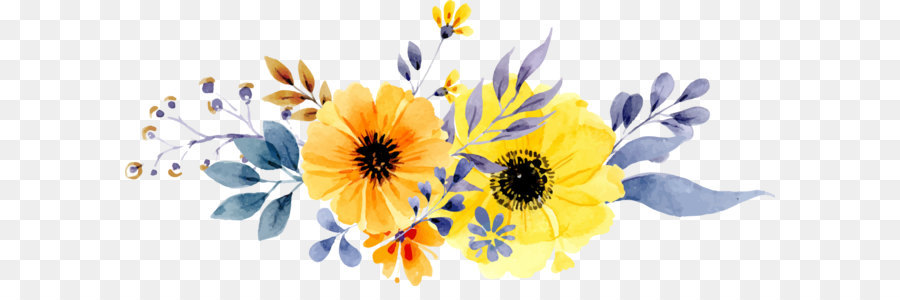 900x300 Wedding Invitation Paper Flower Yellow Watercolor Painting