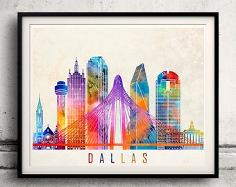 340x270 Dallas Skyline Etsy