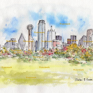 324x324 Dallas Skylines In Watercolor, Pen Amp Inks, And Color Pencil