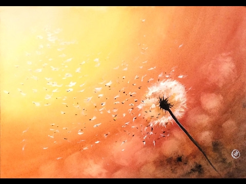 480x360 Watercolor Dandelion Painting Demonstration