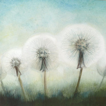 354x354 Dandelion Art, Large Watercolor Painting From Artdora On Etsy