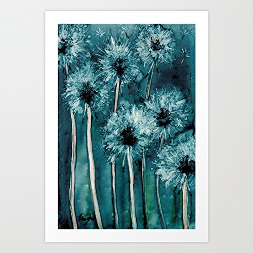 500x500 Dandelion Wishes Watercolor Painting Floral Art Print