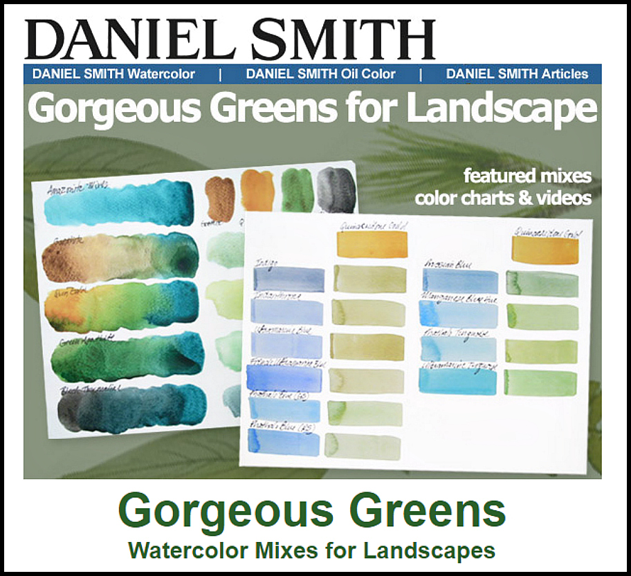 912x833 Mixing Watercolor Landscape Greens With Daniel Smith Quinacridone