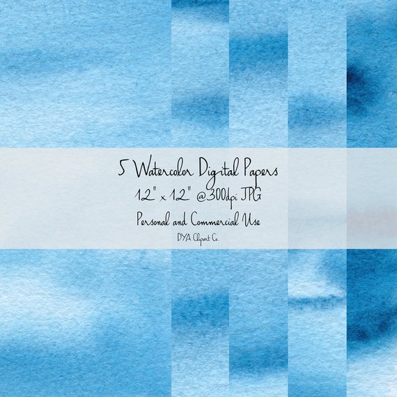 570x570 Dark Blue Watercolor Digital Background Ocean Digital Papers Etsy