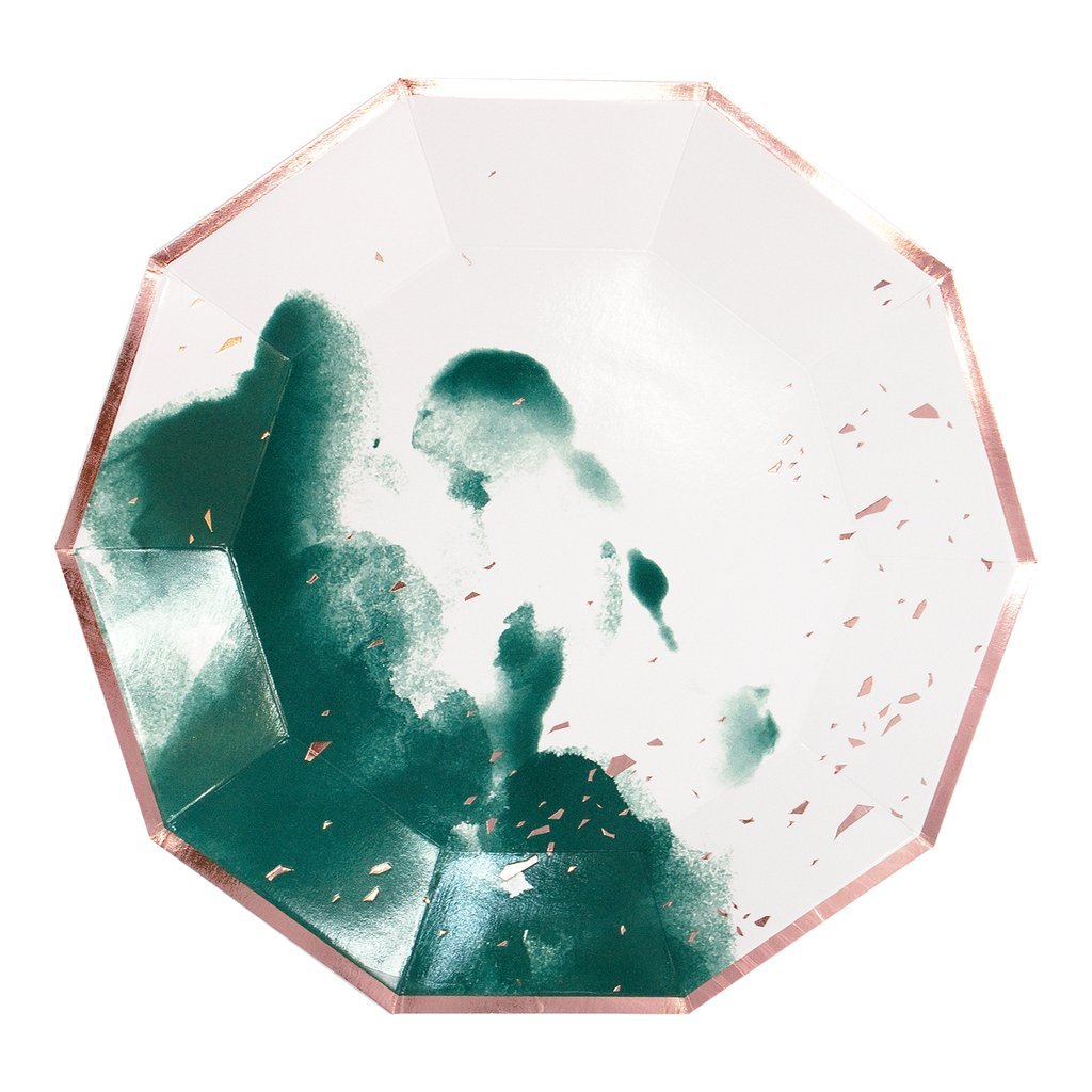 1024x1024 Dark Green Watercolor Large Paper Plates Gather