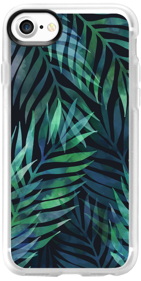 282x560 Dark Green Watercolor Tropical Palm Leaves Pattern Casetify