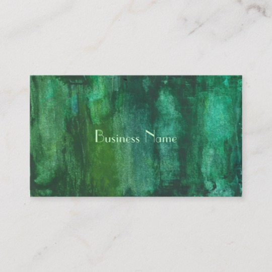 540x540 Dark Green Watercolor Abstract Business Card Zazzle.co.uk