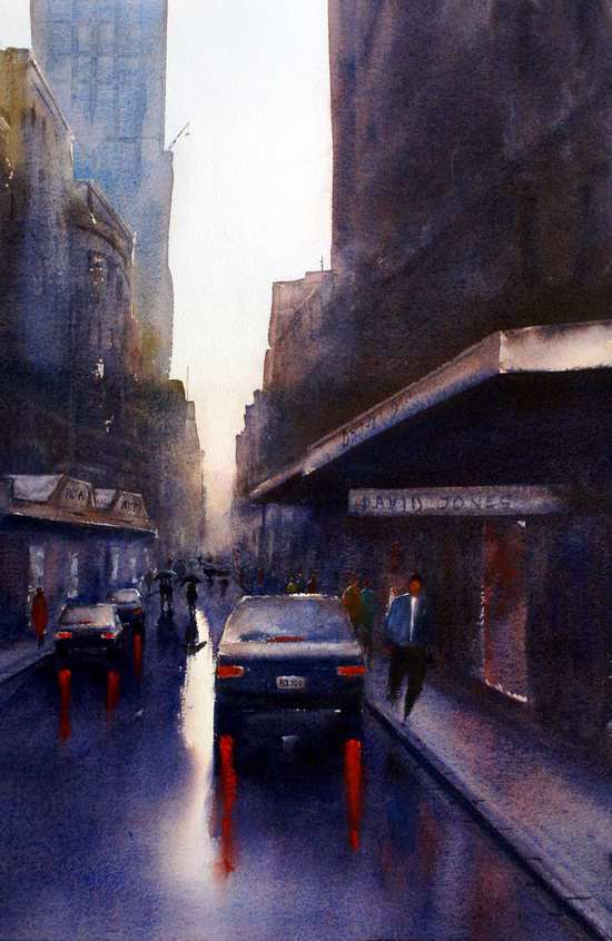 550x846 Watercolor Paintings Street Scene Gallery Watercolour