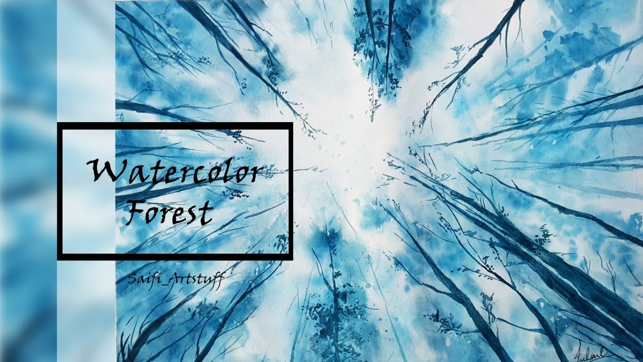 1280x720 Dark Forest Watercolor Painting Saifi Arts