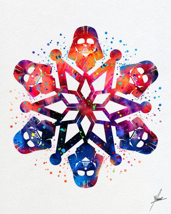 576x720 Darth Vader Watercolor Illustrations Wall Art Poster Wall Decor