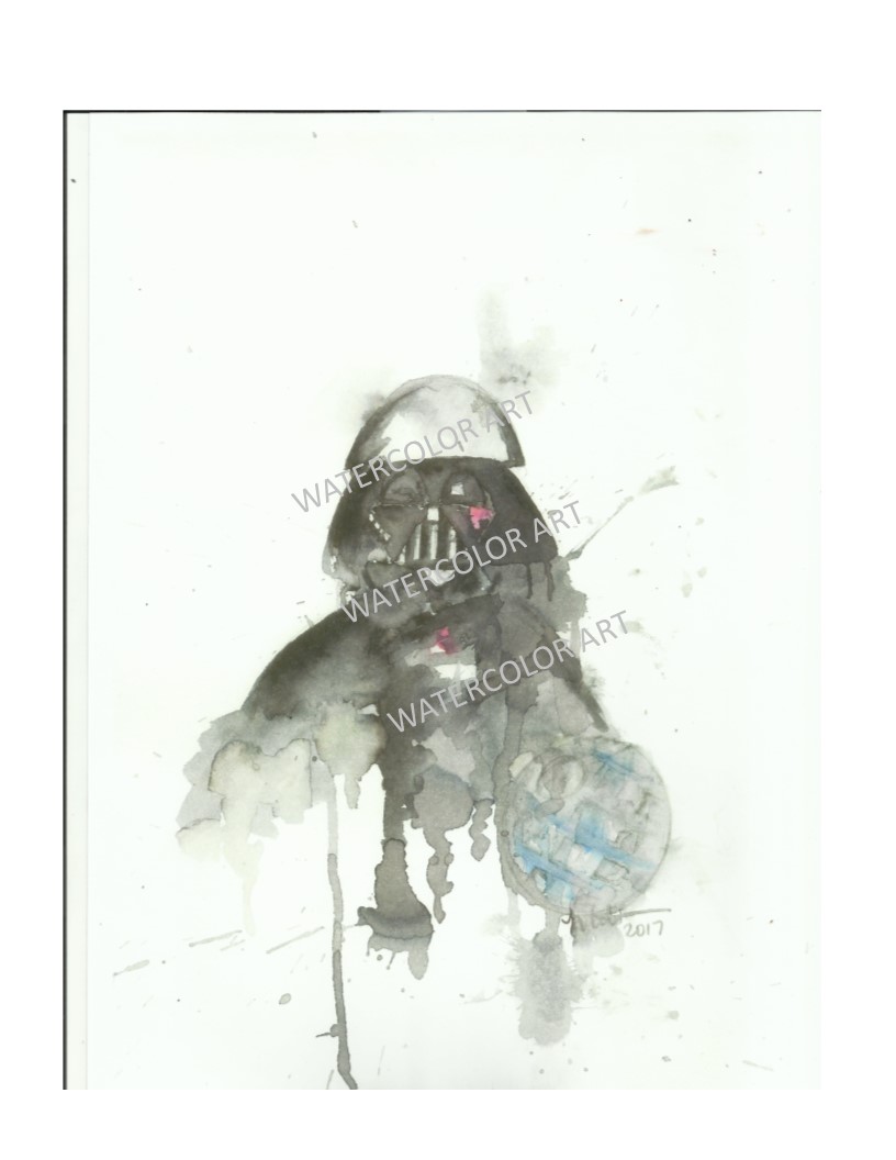 816x1056 Star Wars Darth Vader Watercolor Print Knot Too Shabby Furnishings