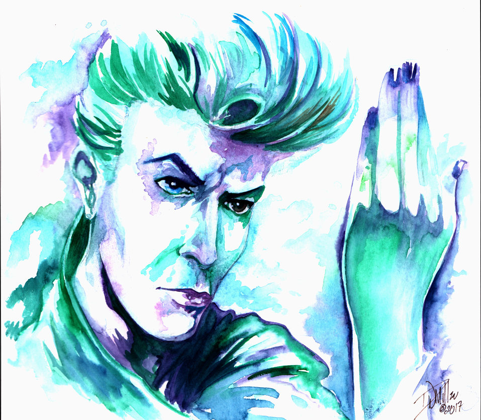 957x835 David Bowie Original Watercolor By Dw Miller By Conceptsbymiller